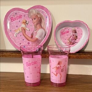 Barbie Pink Heart-Shaped Party Tableware Set